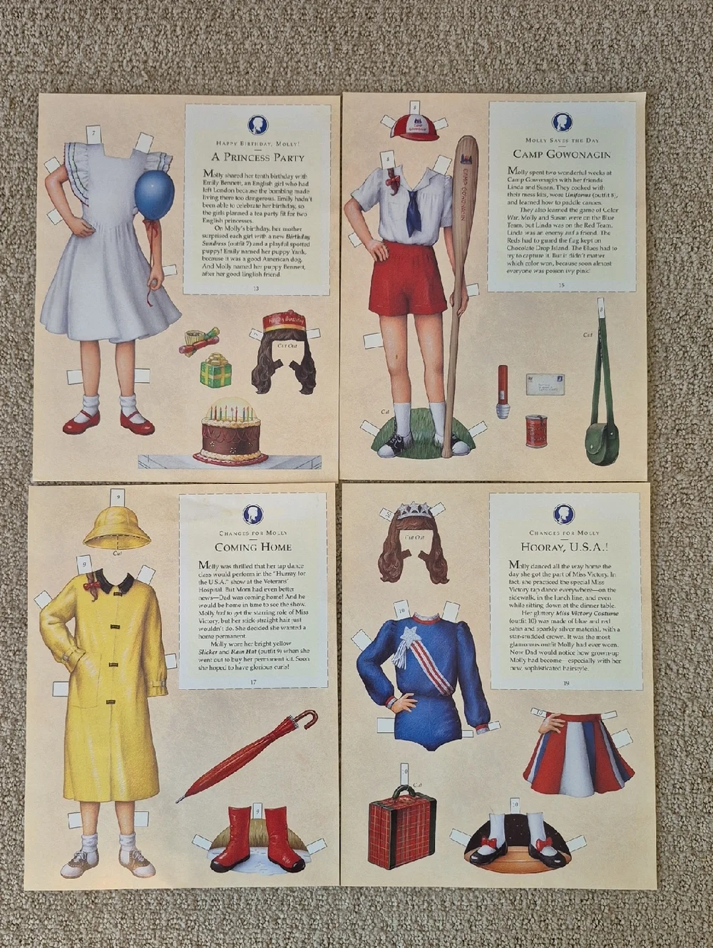 RETIRED Vintage Pleasant Company American Girl Molly Paper Dolls